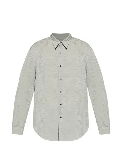 Balmain Pattern Button Shirt In Green