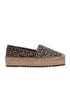 Balmain Espadrilles Mit Monogrammmuster In Brown
