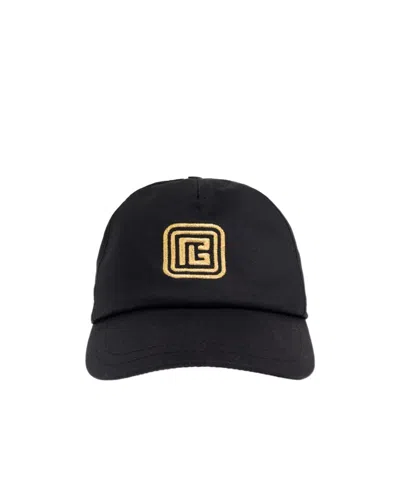 Balmain Pattern Hat In Black