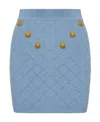 Balmain Pattern-jacquard Miniskirt In Blue