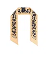 Balmain Leopard-print Silk Scarf In Neutral