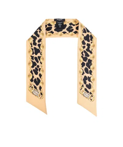 BALMAIN BALMAIN LEOPARD PRINTED SCARF