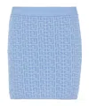 Balmain Pb Monogram Jacquard Mini Skirt In Blue