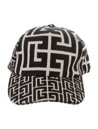 Pre-owned Balmain Patterned Baseball Cap W/tags In Neutrals
