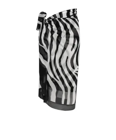Balmain Patterned Beach Towel In Black