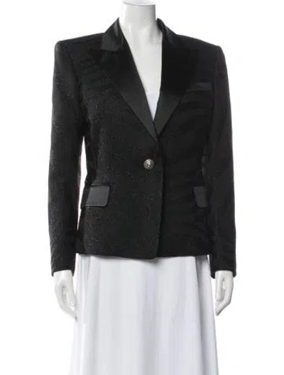 Pre-owned Balmain Patterned Blazer In Black