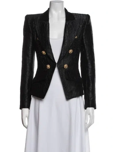 Pre-owned Balmain Patterned Blazer In Black