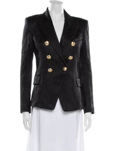 Pre-owned Balmain Patterned Blazer In Black