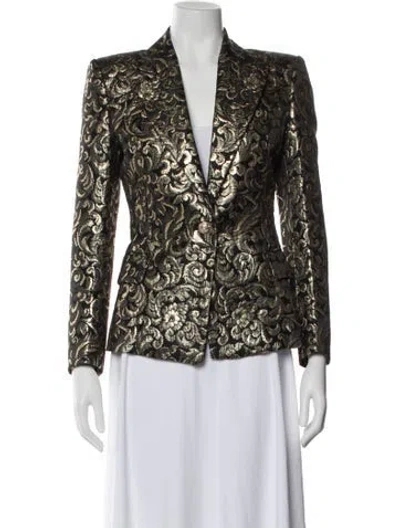 Pre-owned Balmain Patterned Blazer In Black/metallic