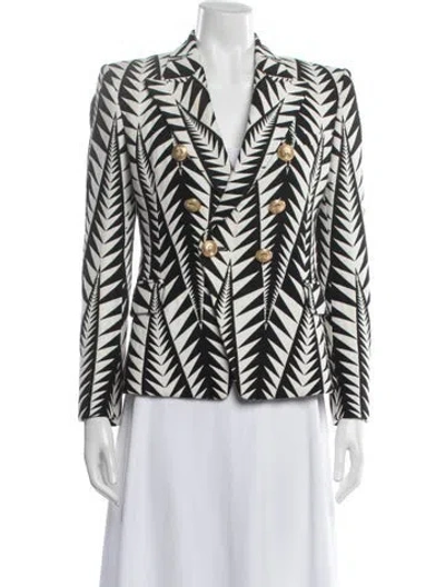 Pre-owned Balmain Patterned Blazer In Neutral