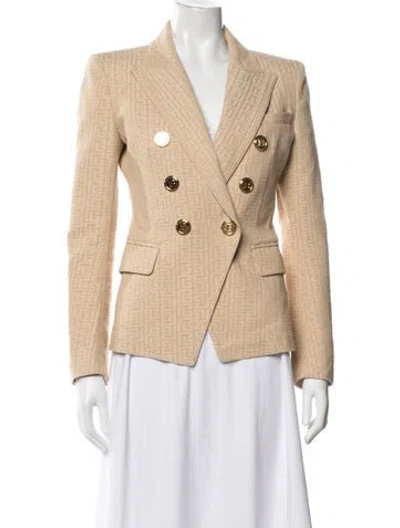 Pre-owned Balmain Patterned Blazer In Neutrals