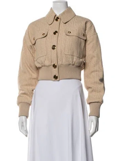 Pre-owned Balmain Patterned Bomber Jacket In Neutrals