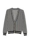 Balmain Patterned Button Cardigan In Black