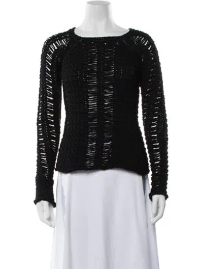 Pre-owned Balmain Patterned Crew Neck Sweater W/ Tags In Black