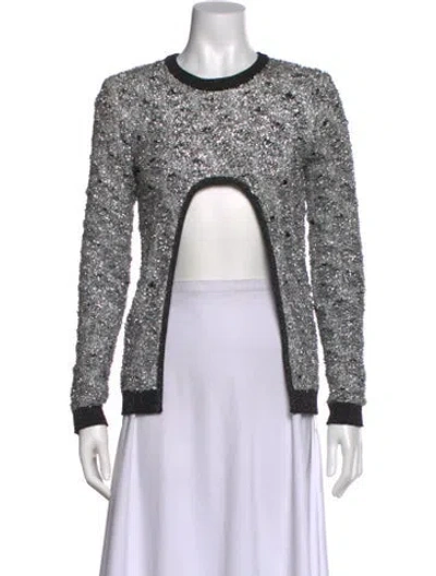 Pre-owned Balmain Patterned Crew Neck Top