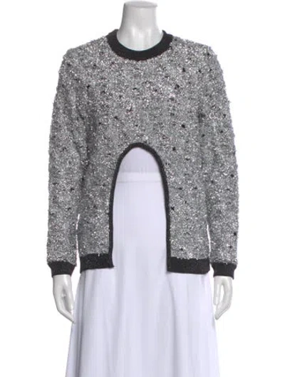 Pre-owned Balmain Patterned Crew Neck Top