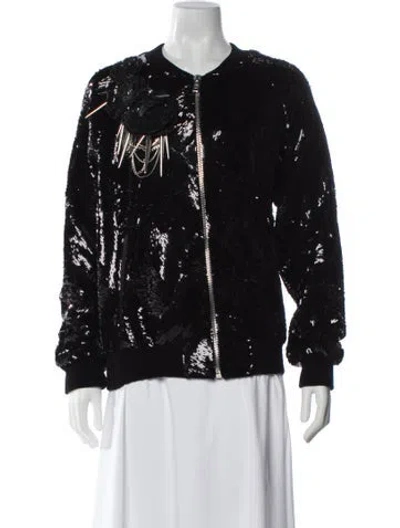 Pre-owned Balmain Patterned Jacket In Black