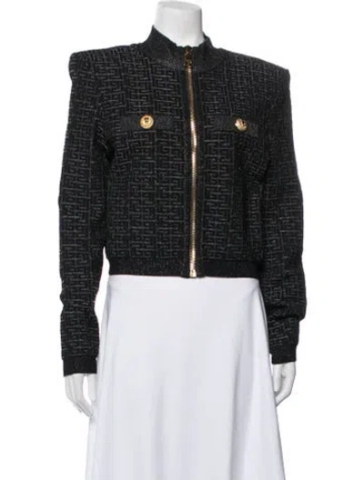 Pre-owned Balmain Patterned Jacket In Black