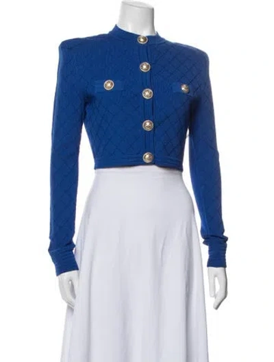 Pre-owned Balmain Patterned Jacket W/ Tags In Blue