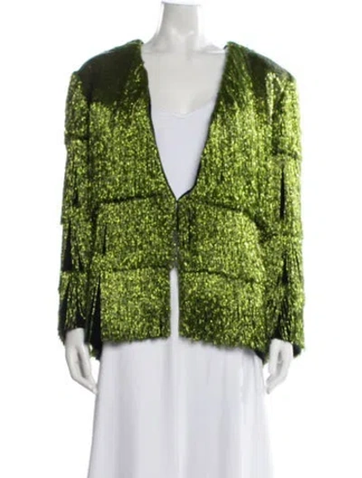 Pre-owned Balmain Patterned Jacket W/ Tags In Green