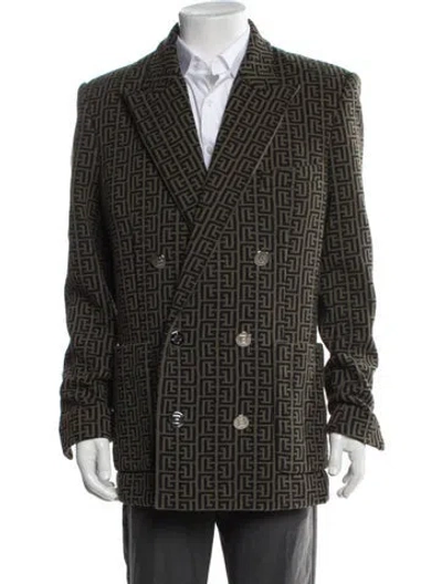 Pre-owned Balmain Patterned Jacket W/ Tags In Green