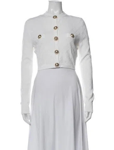 Pre-owned Balmain Patterned Jacket In White