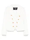Balmain Patterned-jacquard Blazer In White