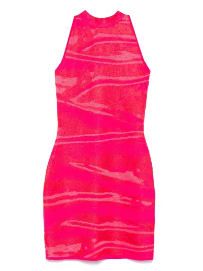 BALMAIN PATTERNED-JACQUARD MINI DRESS