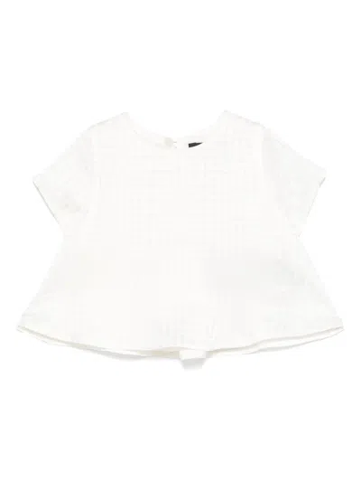 Balmain Babies' Patterned-jacquard T-shirt In White