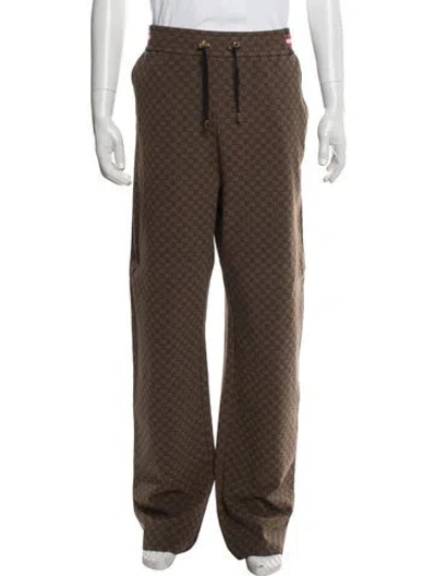 Pre-owned Balmain Patterned Joggers In Brown