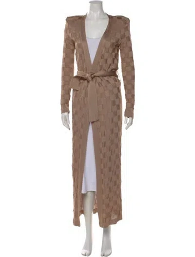 Pre-owned Balmain Patterned Long Dress In Neutral