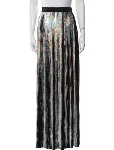 Pre-owned Balmain Patterned Long Skirt W/ Tags In Silver