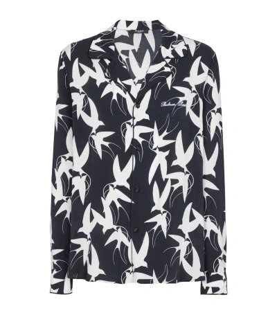 Balmain Patterned Long-sleeve Shirt In Black