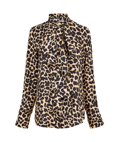 Balmain Patterned Long-sleeve Shirt In Black