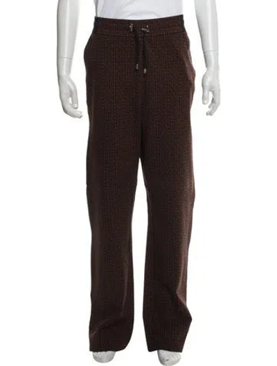 Pre-owned Balmain Patterned Lounge Bottoms In Black/brown