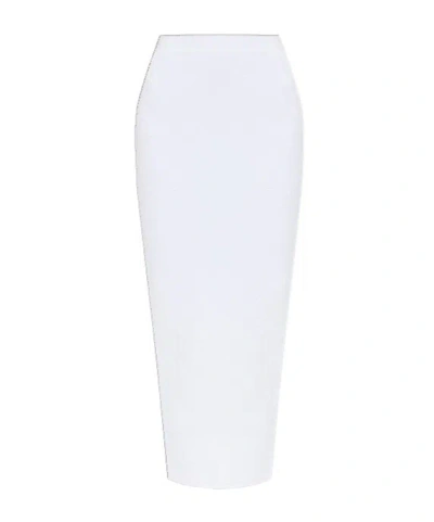 Balmain Jacquard-knit Long Skirt In White