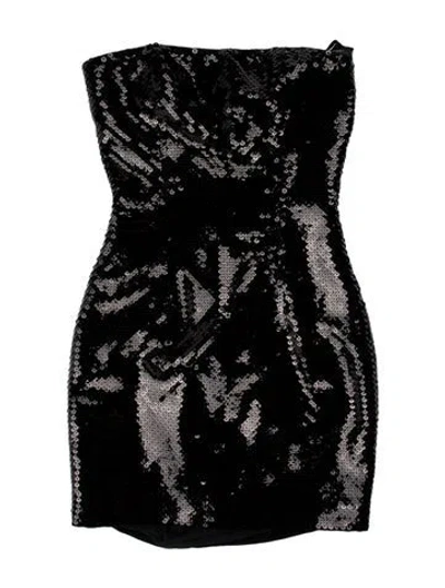 Pre-owned Balmain Patterned Mini Dress In Black