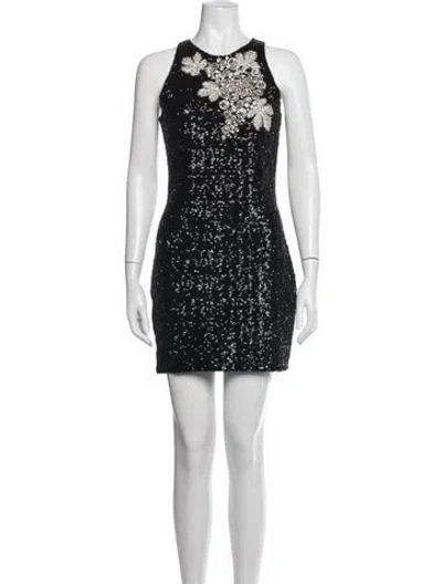 Pre-owned Balmain Patterned Mini Dress In Multicolor
