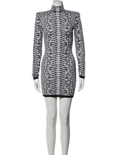 Pre-owned Balmain Patterned Mini Dress In Multicolor