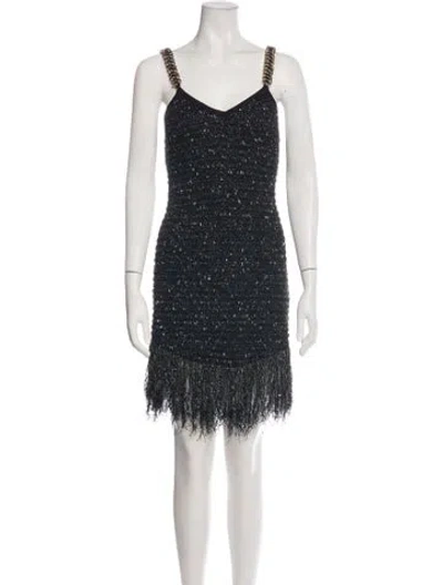 Pre-owned Balmain Patterned Mini Dress In Multicolor