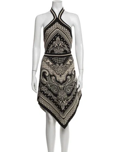 Pre-owned Balmain Patterned Mini Dress W/ Tags In Black