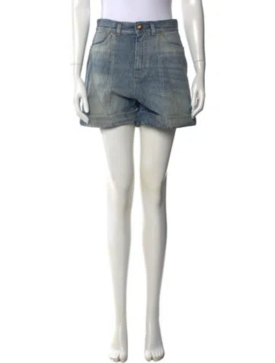 Pre-owned Balmain Patterned Mini Shorts In Blue