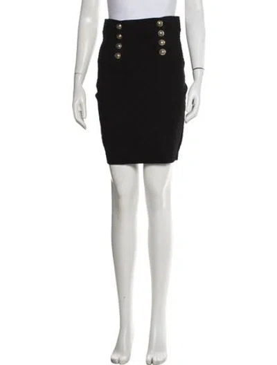 Pre-owned Balmain Patterned Mini Skirt In Black