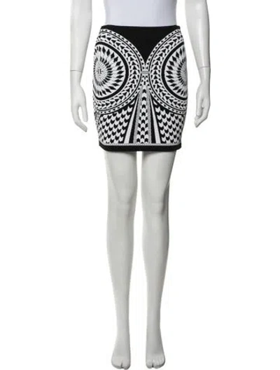 Pre-owned Balmain Patterned Mini Skirt In Black