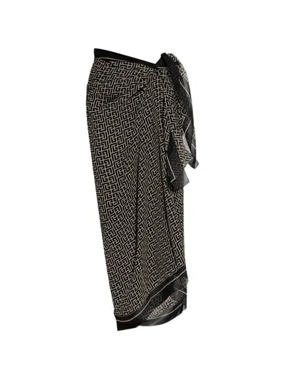 Balmain Patterned Pareo In Black
