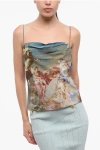 Balmain Patterned Silk Cowl Neck Top In Multi