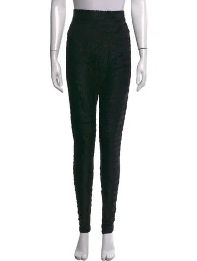 Pre-owned Balmain Patterned Skinny Leg Pants In Black