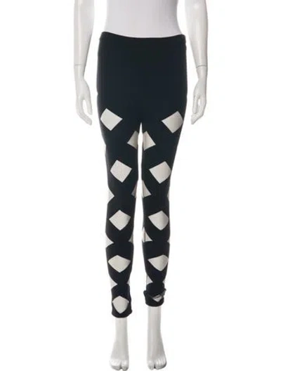 Pre-owned Balmain Patterned Skinny Leg Pants In Green