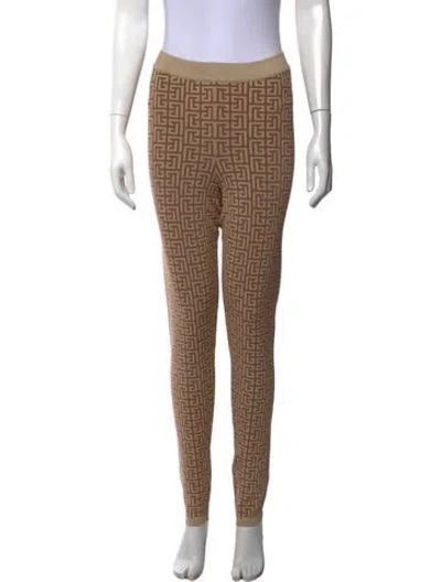 Pre-owned Balmain Patterned Skinny Leg Pants In Neutrals