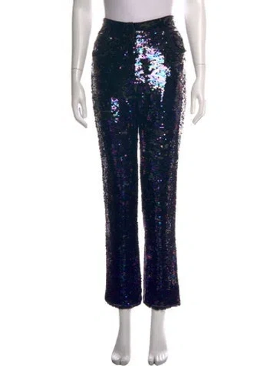 Pre-owned Balmain Patterned Straight Leg Pants In Black